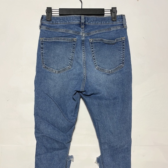 Topshop Jamie Medium Wash High Rise Distressed Skinny Jeans Size 30 - Picture 7 of 11